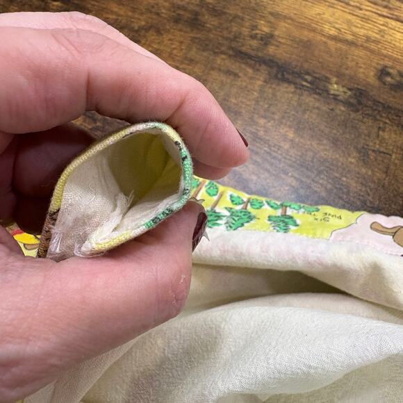 Vintage Curtains Winnie the Pooh Piglet Heffalump Set of 2 Drapes Fabric Yellow - Picture 4 of 6